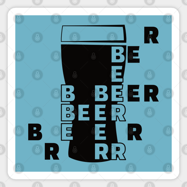 Beer Word Search Puzzle - Beer Typography - Magnet | TeePublic UK